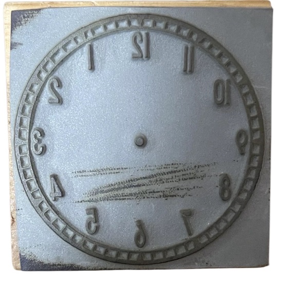 Center Enterprises Learn to Tell Time Clock w/ Numbers Wood Mount Rubber Stamp - Picture 5 of 5